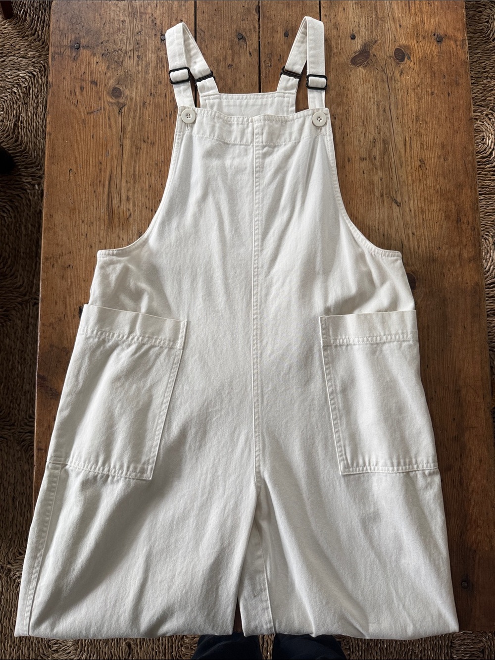 Ali Golden Women's White Cotton Overalls Jumpsuit
